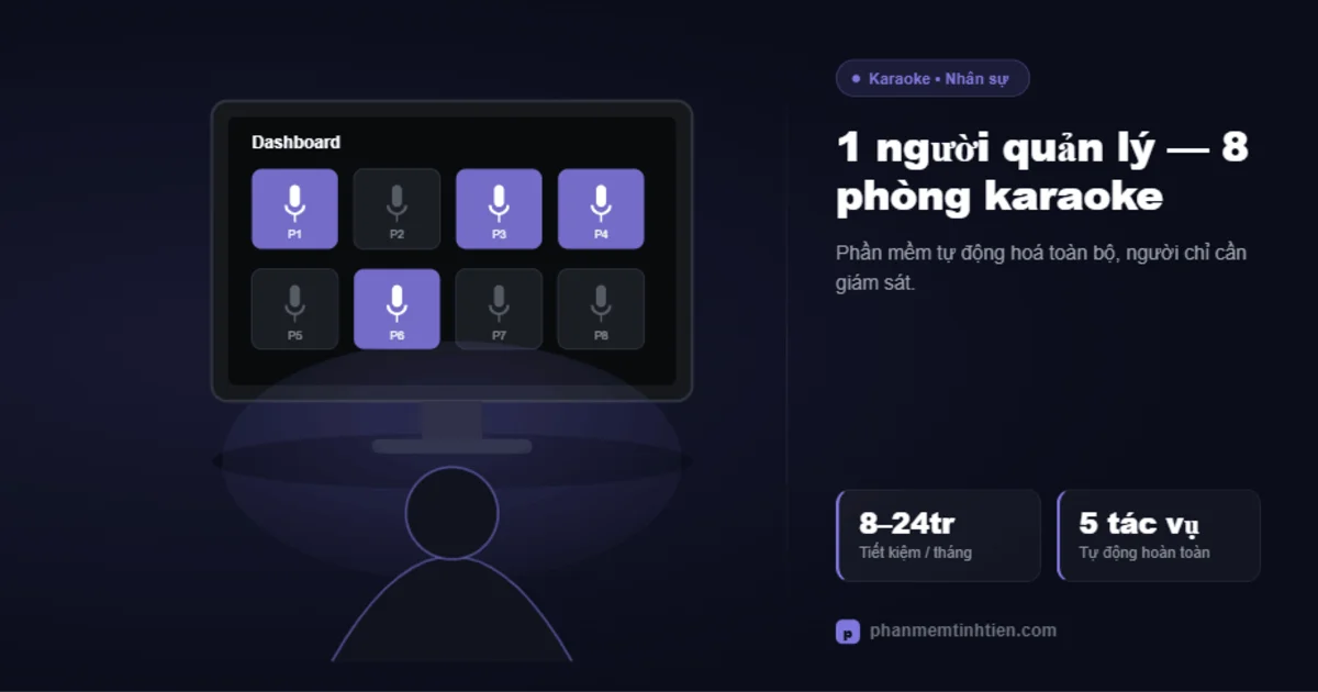 Quán karaoke 1 người chủ vẫn vận hành được — bí quyết từ phần mềm tự động